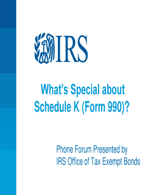 Schedule K (Form 990) Overview