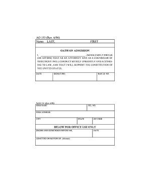 Oath on Admission for Attorneys