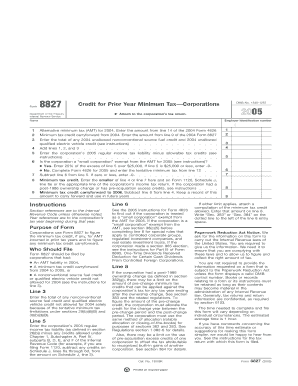 Form 8827 Credit for Prior Year Minimum Tax