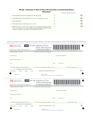 DC Franchise or Partnership Return Extension Form