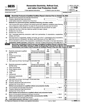 Form 8835 Renewable Electricity Refined Coal