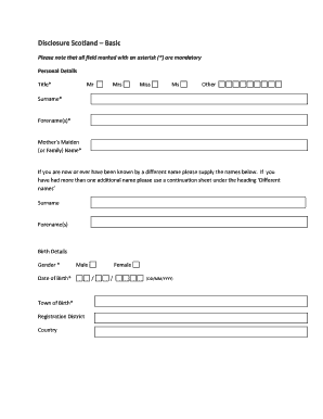 Disclosure Scotland Basic Check Application