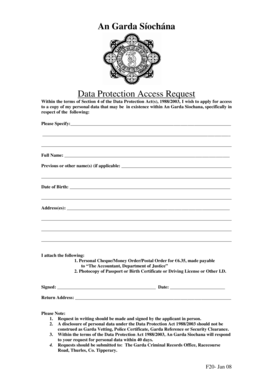 Data Protection Access Request Form