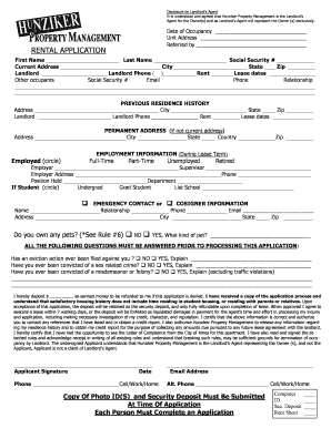 Rental Application and Disclosure Form