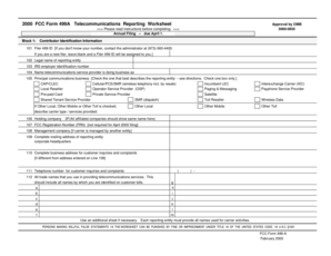 FCC Form 499A Telecommunications Reporting Worksheet