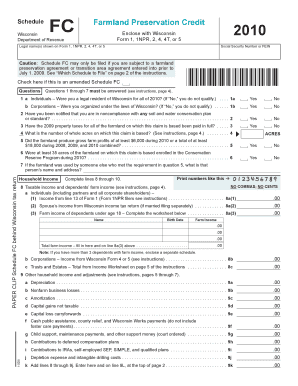 Wisconsin Farmland Preservation Credit Form