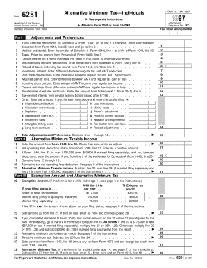 Form 6251 Alternative Minimum Tax—Individuals