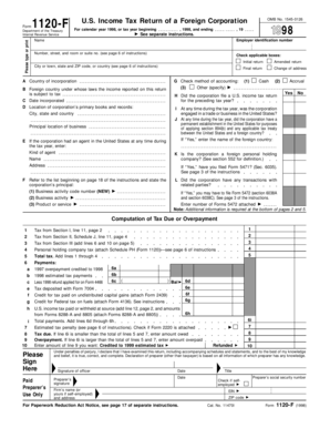 US Foreign Corporation Income Tax Return