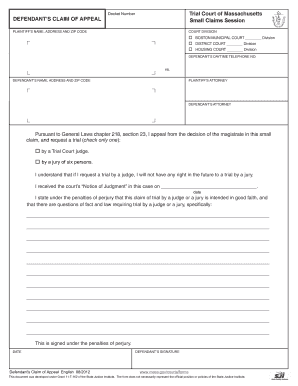Defendant's Claim of Appeal