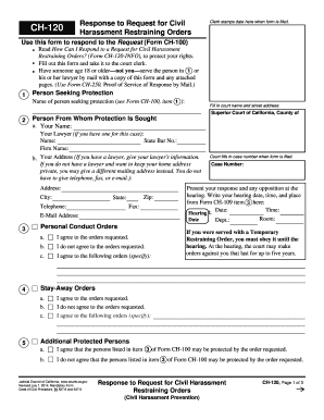 California Civil Harassment Restraining Order Response