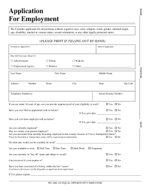 Employment Application Form