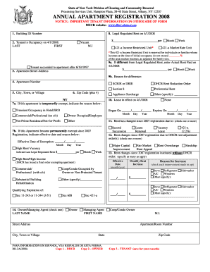 New York Annual Apartment Registration Form