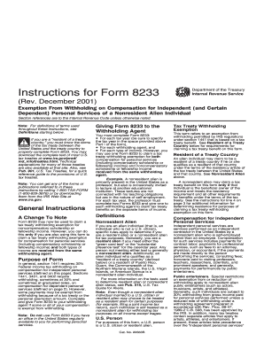 Form 8233 Instructions