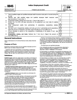 IRS Form 8845 Indian Employment Credit