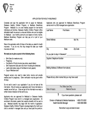 Delaware Medicaid Application Form