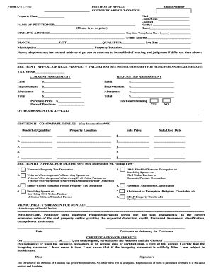 New Jersey Property Tax Appeal Form