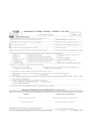 Application To Adopt, Change, or Retain a Tax Year