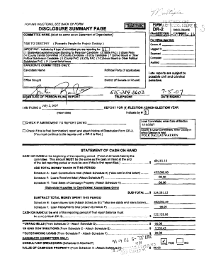 Iowa Campaign Finance Disclosure Form DR-2