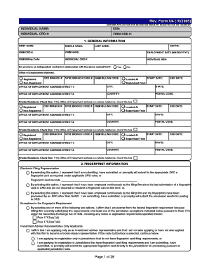 Form U4 Securities Industry Registration