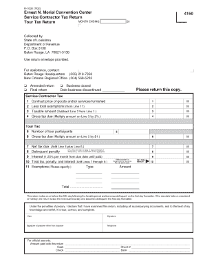 Louisiana Service Contractor Tax Return
