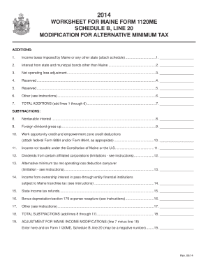 Maine Form 1120ME Schedule B