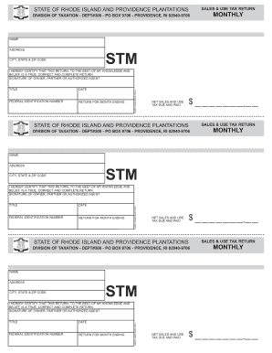 Rhode Island Sales and Use Tax Return