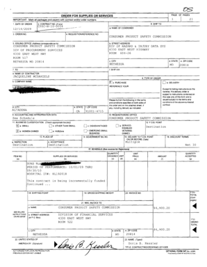 US Federal Purchase Order Form