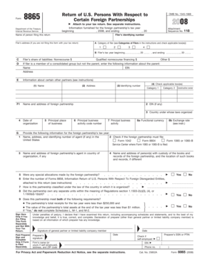 Form 8865 Foreign Partnership Tax Return