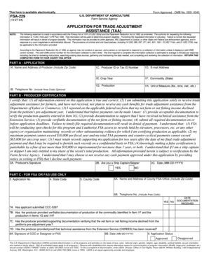 USDA Application for Trade Adjustment Assistance