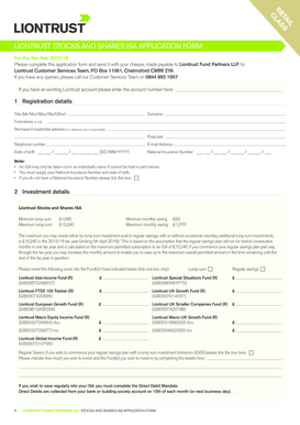 Liontrust Stocks and Shares ISA Application Form