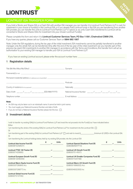 Liontrust ISA Transfer Form