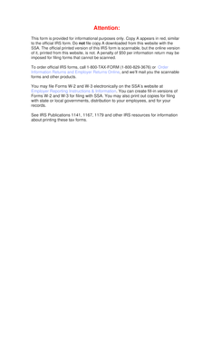 Form W-2VI Wage and Tax Statement