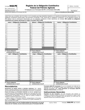 Formulario 943A-PR Registro de la Obligación Contributiva