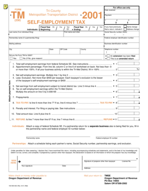 Tri-Met Self-Employment Tax Form