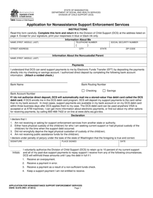 Washington Nonassistance Support Enforcement Application