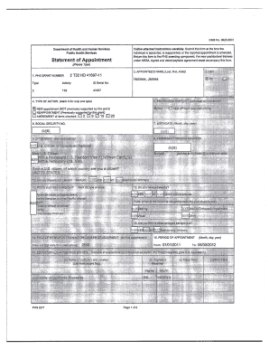 PHS 2271 Appointment Form