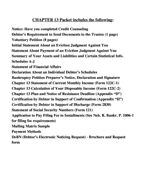 US Bankruptcy Chapter 13 Voluntary Petition
