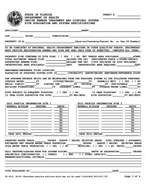Florida Onsite Sewage Permit Application