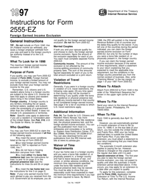 Form 2555-EZ Instructions