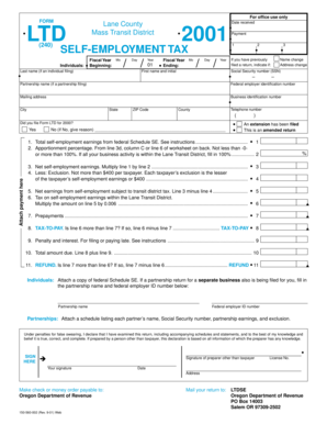 Lane County Self-Employment Tax Form