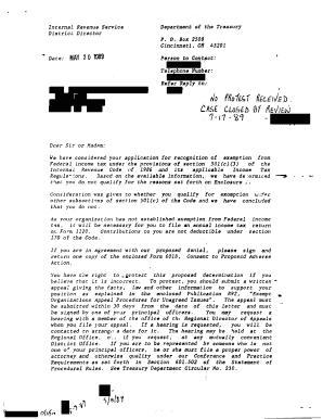 IRS Exemption Denial Letter