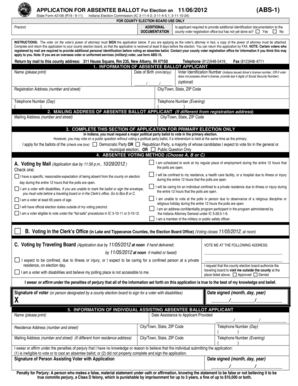 Indiana Absentee Ballot Application