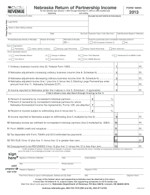 Nebraska Partnership Income Tax Form 1065N