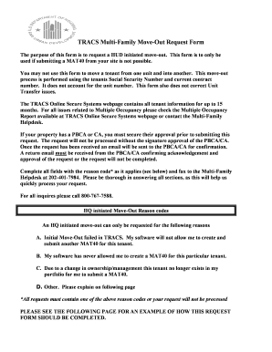 TRACS Multi-Family Move-Out Request Form