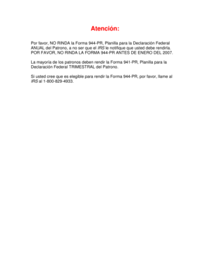 944 form instructions - 2006 Form 944 (PR). Employer's Annual Federal Tax Return (Puerto Rican Version) - irs