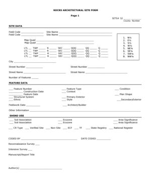 NDCRS Architectural Site Form