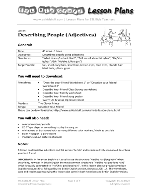 Describing People Worksheet