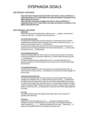 Dysphagia and Cognitive Rehabilitation Goals