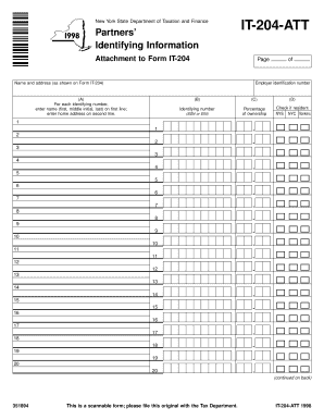 New York State Form IT-204-ATT