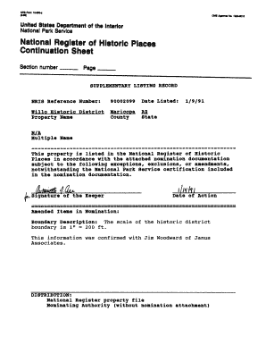 National Register of Historic Places Continuation Sheet